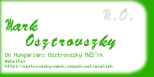 mark osztrovszky business card